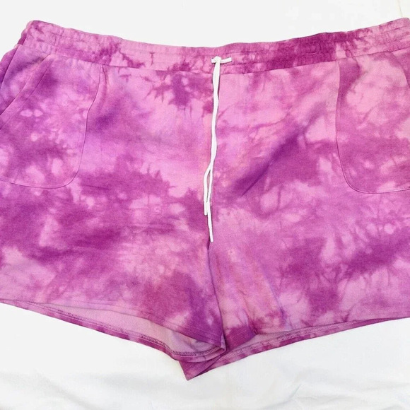 NWT SONOMA Women Lounge Drawstring Pockets Tie Dye Purple Shorts Plus Size 4X - Picture 1 of 6